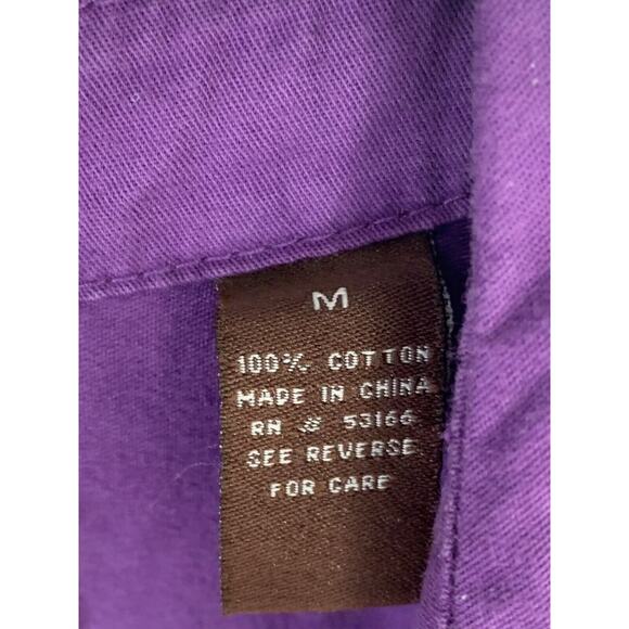 Bit & Bridle Womens Purple 100% Cotton Button-Up Shirt With 3/4 Sleeves Size M - Picture 5 of 6